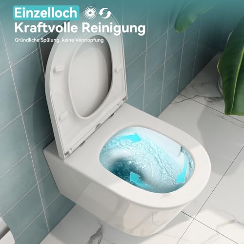 Horow Tiefspüler Wand WC mit Absenkautomatik und modernem Design