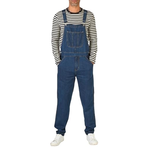 Salopette de protection en jean coupe ajustée avec finitions renforcées