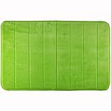 WohnDirect Duft Badezimmerteppich 50 x 80 cm • Rutschfester Badvorleger - Waschbar & Schnelltrocknend • Moderner weicher Microfaser Duschvorleger • Badteppich fürs Badezimmer 50 x 80 cm Grün