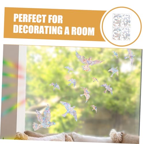 VOSAREA 4 Conjuntos De Adesivos De Janela Decoração Adesivos De Vidro Adesivo Decalque De Janela Ade