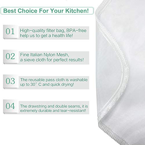 Bellamei 8541963569 Nut Milk Bag Reusable Food Strainer Nut Bags thumb #2