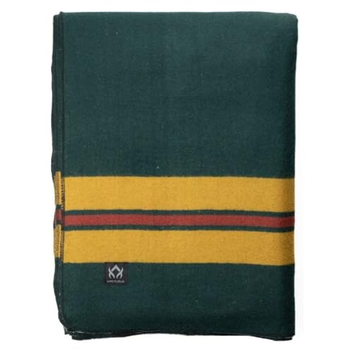 Image of Arcturus Rainier Wool Blanket - Warm, Heavy, Washable, Bed Blanket | Great for Home & Camping (Fort Vancouver, King)