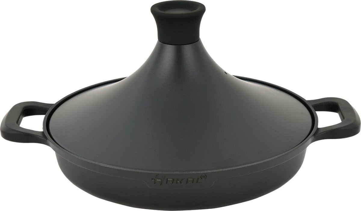 Tajine Saffron 30 cm - Non-stick - PFOA free- nadaje się do wszystkich płyt kuchennych - czarny wraz z rękawicami kuchennymi i filcem
