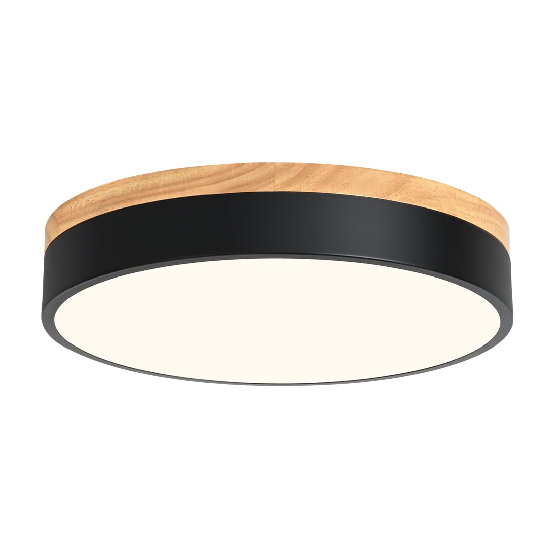 Goomavi Dimmable Wood Led Close To Ceiling Light, Modern 2700K-6000K 5Cct Round