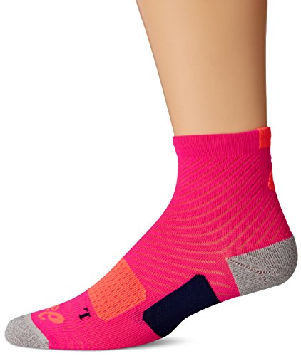 Asics Structured Cushioning Quarter Running Socks, Pink Glow/Living Coral, Small #TOP13