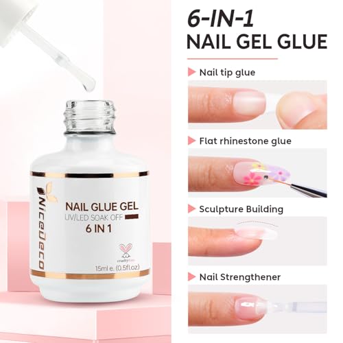 Nicedeco Gel Nail Polish 6 en 1 Set 2PCS 15ML miniatura 3