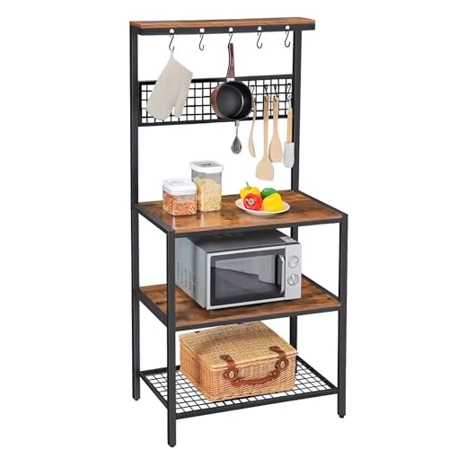 Meuble micro-ondes et étagère de boulanger pour organiser la cuisine familiale
