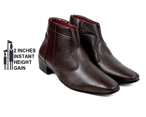 Image of BXXY Men's 2 Inch Heel Height Increasing Formal Zipper Boots