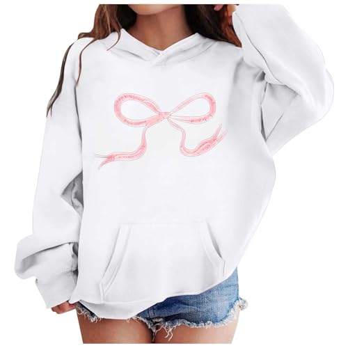 Sweat à capuche manches longues coton doux avec imprimé nœud