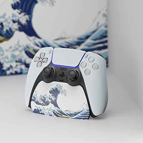 Image of PlayVital The Great Wave Controller Display Stand for ps5, Gamepad Accessories Desk Holder for ps5 Controller with Rubber Pads