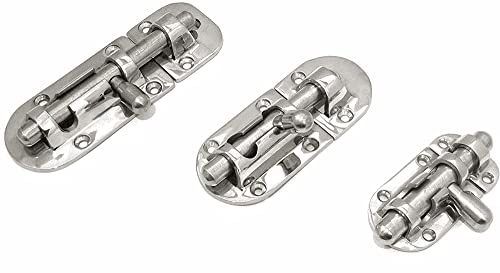 Image of 1 /2Pack Stainless Steel 316 Door Window Lock Latch ,Marine Barrel Bolt Clasp Sliding Hasp Locks Push Pull Toggle Buckle W /Rubber gaskets (2Pack, Length: 110mm 4.33inch)