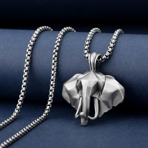Collar vintage con cabeza de elefante de lata para jóvenes punk 2
