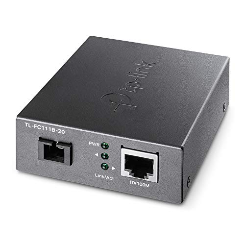 Image of TP-Link TL-FC111B-20 | 10/100 Mbps WDM SFP to RJ45 Fiber Media Converter | Fiber to Ethernet Converter | 10/100 Mbps RJ45 Port to 100Base-FX Single-Mode Fiber | Extend Fiber Distance Up to 20 km