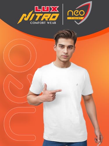 Image of Lux Nitro Cotton Round Neck T-Shirt for Men | Half Sleeve | Regular Fit | Comfortable Everyday Casual Wear
