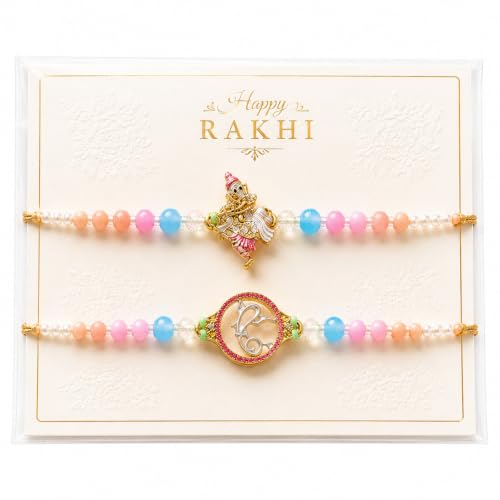 Image of Set for Brother, Set of 2, Designer Peacock Rakhi