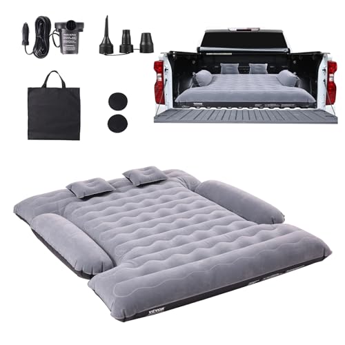 VEVOR Air Mattress for 6-6.5ft Full Size Truck Bed Inflatable Truck Bed Air Mattress with Pump Pillows & Carry Bag Tent Camping Sleeping Pad Compatible with Silverado Dodge Ram Ford 150/250/350