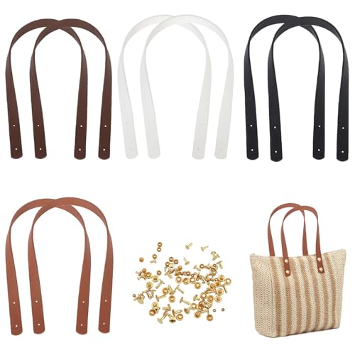 Zyiphor - Zyiphor 8 Pièces Anse pour Sac à Main Anse de Sac Bandoulières en PU Poignée de Sac en Cuir avec Rivets Sangles de Sac en Cuir pour Sacs à Main DIY - -7%
