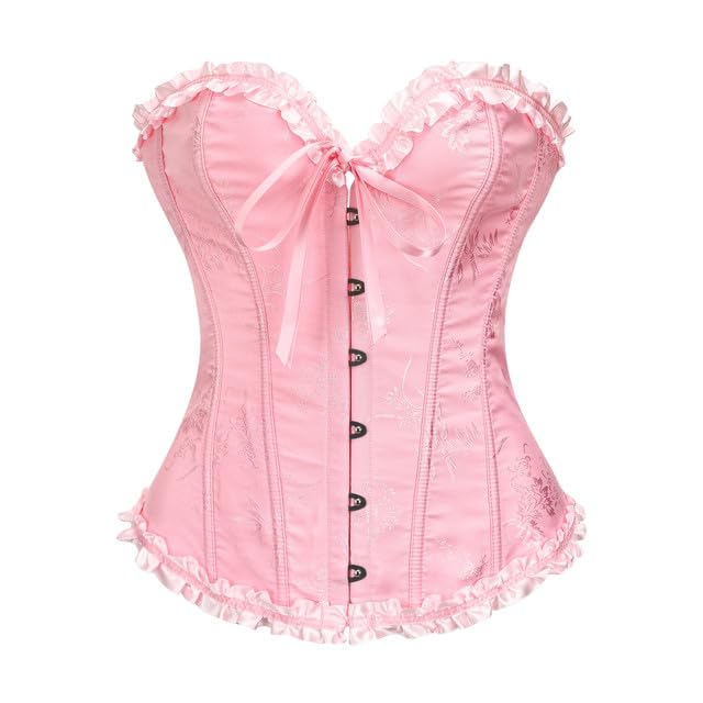 Corset pour femme Moonight rose à fleurs pour vos soirées à thème victorien et vintage