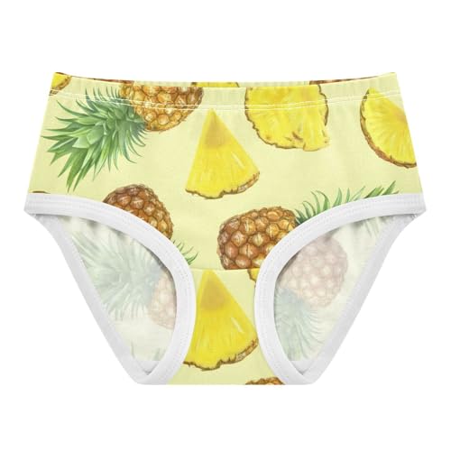 Pineapples Light Yellow Toddler Girls Underwear 2t Cotton Cute Panties Girl Florals Kids Briefs Undies