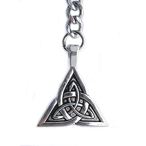 Albert Chain Silver Color Pocket Watch Chain Fob Chain For Men Trinity Celtic Knot Design Medal Fob With T Bar Swivel Clasp Ac191A #TOP2