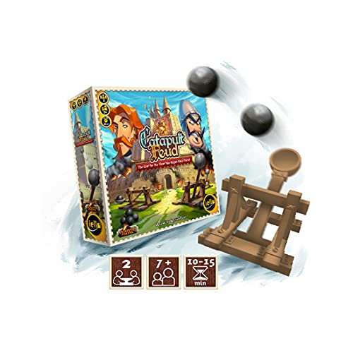 Iello: Catapult Feud Game - Ready, Aim... Launch The Catapults! 2 Player Game, Strategy Board Game, Knock Down All Your Opponent's Troops To Win, For Ages 7 And Up #TOP2