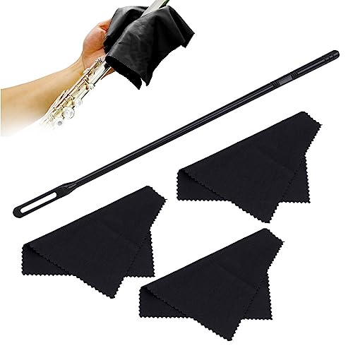 Kit Limpieza Flauta, Varilla Limpieza Flauta, Limpiador de Flautas, 3 Piezas Paño de Limpieza Flauta, Kit de Limpieza Flauta Travesera, Varilla de Limpieza de Flauta, para Pulir Cuidado Interior