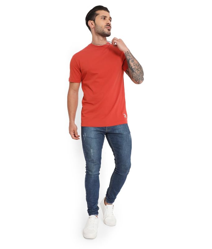 Image of Rivolta Men's Solid Regular Fit T-Shirt