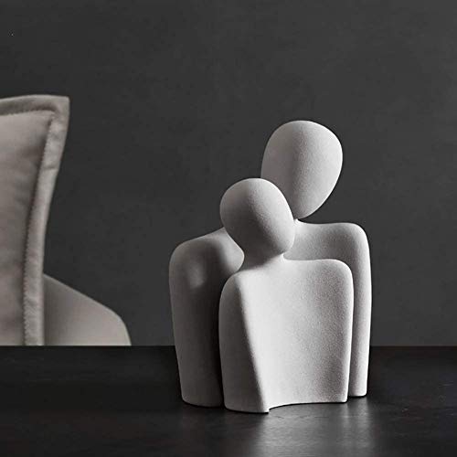 Notakia Hugging Couple Ceramic Sculpture,Passionate Love Statue Romantic Sculptures Home Decor Modern For Office Bookshelf Desktop Decorations (Set Of 2 White) #TOP1