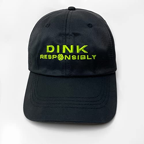 Dink Responsibly Men s and Women s Dri Fit Pickleball Hat- Black