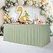 Your Magic Moment Sage Green Table Cloth Rectangle Table Skirts - Spandex Covers 6 ft 2pcs Banquet Linen Tablecloth - Green Party Decorations Décor