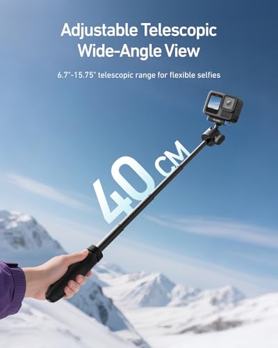 image for TELESIN 40cm/15.7'' Mini Selfie Stick Tripod Compatible with Gopro 13 