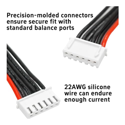 Cable Extensor Balance JST-XH 5S 10pcs 3.9" 22AWG Silicona miniatura 5