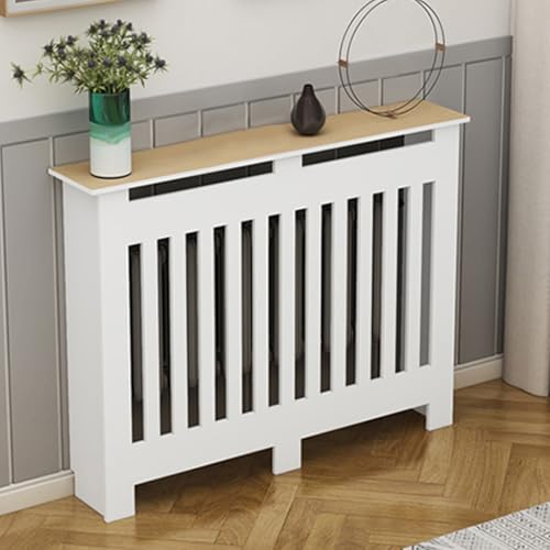Étagère de radiateur 100 cm meuble cache-radiateur en bois plastique ajouré