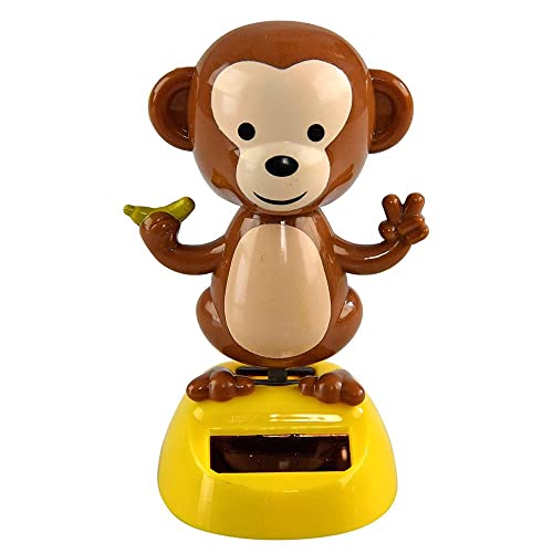 Solar Power Dancing Monkey Figure Office Decor, Bobble Head Doll Dashboard Ornament, Desktop Decor Gift for Christmas