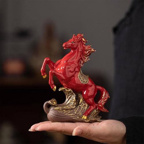Estatua de Caballo de Cerámica Roja Año del Caballo 2026 miniatura 6