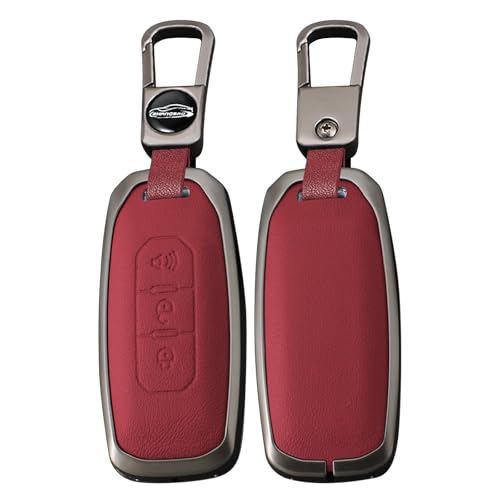 Coque de clé Ford Territory rouge antichoc en titane pour télécommande 3 boutons