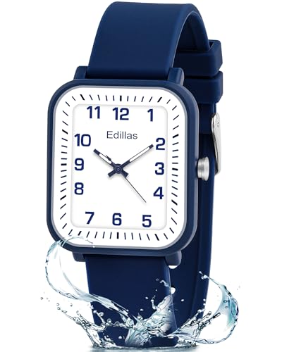 Image of Edillas Kids Teens Watch Analog Girls Boys, Waterproof Stylish Watch for Children,Students with Soft Silicone Strap for Kids Teens 4-16 Years Old