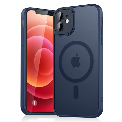Oumida for iPhone 12 Case/iPhone 12 Pro Magnetic Case (Compatible with MagSafe)(10 FT Military Grade Drop Protection) Slim Translucent Matte Shockproof with Anti-Fingerprint Phone Case (Navy Blue)