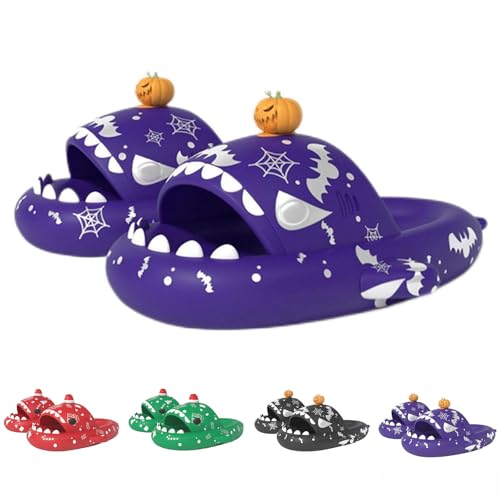 Christmas Shark Slides Halloween Shark Slides，3D Cartoon Non-slip thick-soled Shark Slippers, Luminous Shark Slippers For Men And Women