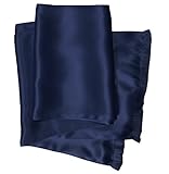Classic Silk Aviator Scarf for Men - Double Layered Satin Silk - Royal Silk - Navy