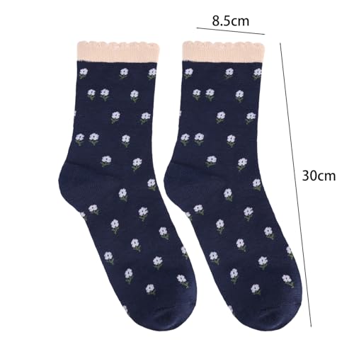 1Pair Cute Women Ankle Length Socks Japanese Style Bow Mid-tube Stockings Summer Breathable Retro Dots Casual Socks2