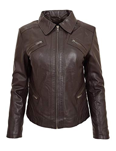 Veste en cuir véritable femme décontractée pour vos sorties citadines
