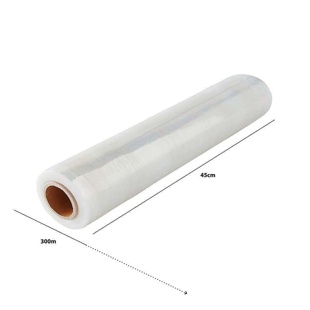 Pack and Move - Lot 6 rouleaux film étirable - 300 m - Transparent - Film déménagement Film emballage Film palette Film protection