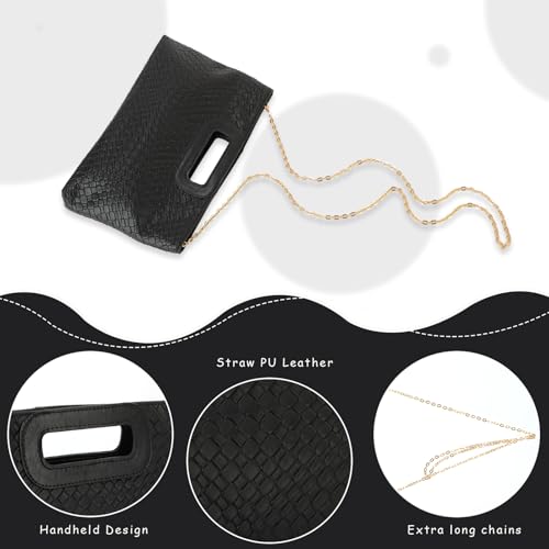 Emprier Clutch Purse for Women Faux Leather Evening Bags With Chain,for Prom Cocktail Wedding - Image 5