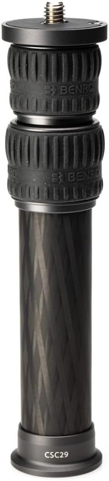 Benro Carbon-Fiber Extension Column for Series 2 Tripods – Lightweight Travel Center Column, 3-Section 29 mm Diameter, Up to 16″/40.5 cm Extended Height (CSC29)