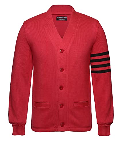 Image of Stewart & Strauss Cardigan Varsity Letter Sweater | American style button front letter sweater knit since 1977, heavyweight and ready for chenille letters and patches