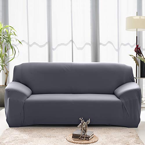 PETCUTE Sofa Cover High Stretch Sofa Protector Elastic L Shape Sofa Slipcover Corner Universal Couch Cover Non Slip Furniture Protector Gray 4 seater - Image 2