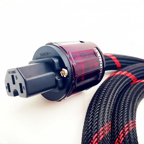 WAudio 10 AWG Hi-End HiFi Audio Universal AC Power Cable Power Cord US Plug - 6.6FT (2M)