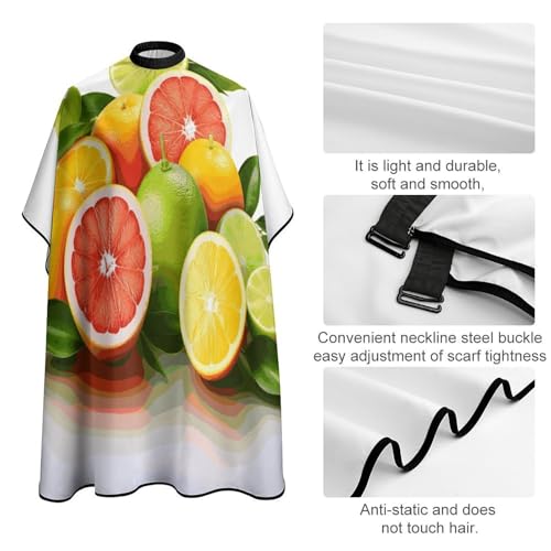 Capa para corte de cabello con frutas cítricas ajustable miniatura 4