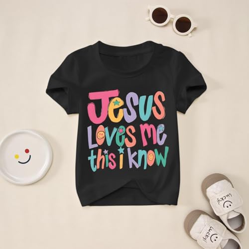 Image of BINTEHGS Jesus Shirts for Kids Christian Graphic Tees for Girls Religious God Tshirts Inspirational Bible Verse Cute T-Shirts